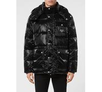 PHILIPP PLEIN Hooded Quilted Nylon Down Jacket with Patch Pockets and Logo - Size: 3XL - male