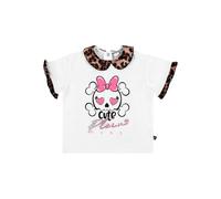 Philipp Plein Junior ruffled leopard-print collar T-shirt - White 9-12 mths-12-18 mths-2 yrs-3 yrs