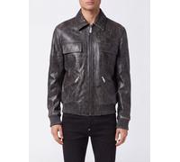 PHILIPP PLEIN Leather Bomber Jacket with Classic Collar and Patch Pockets - Size: 3XL - male