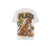 Philipp Plein leopard-print rhinestone-embellished T-shirt - White L-XL-XXL