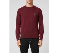 PHILIPP PLEIN Long-Sleeved Cotton Crewneck Jumper with Ribbed Cuffs - Size: XS - male
