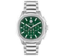Philipp Plein , Spectre Chrono Watch Silver Green ,Gray male, Sizes: ONE SIZE