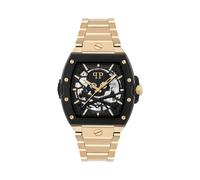Philipp Plein Collection Luxury Men's Watch with Gold Strap and Black Dial, Black, OS, Philipp Plein | Le $keleton, Noir, OS, Philipp Plein | Le $keleton, Black, OS, Philipp Plein | The $keleton