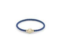 Philipp Plein Men's Bracelet Stainless Steel Gold Leather Blue Plein Tag PJ0AA20BS