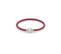 Philipp Plein Men's Bracelet Stainless Steel Silver Leather Red Tag PJ0AA21BL