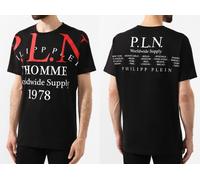 Philipp Plein Men's Cult Iconic Gold Cut Shirt Round Neck P.L.N. T-Shirt XL