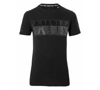 Philipp Plein Mens Monotone Logo Diamante T-Shirt / S Black SY1199