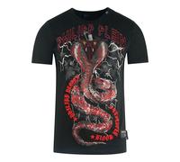 Philipp Plein Mens Party All The Time Black T-Shirt Cotton - Size Small