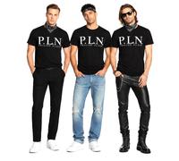 Philipp Plein Mens Platinum Cut Shirt Round Neck P.L.N. T-Shirt Top 3XL