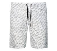 Philipp Plein Repetitive Logo Long White Swim Shorts