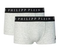 Philipp Plein Mens Skull Logo Grey Boxer Shorts Two Pack Cotton - Size X-Large