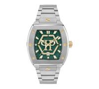 Philipp Plein Men's Watch Analogue Quartz The Hexagon Phantom Stainless Steel, Silver/Green- Pwpua0825, Bracelet