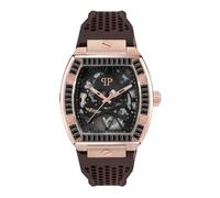 Philipp Plein $KELETON Men's Automatic Analogue Watch, Rose Gold/Black/Crystals - Pwbaa1723, Sporty, modern