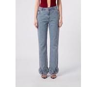 PHILIPP PLEIN Mid-Rise Straight Jeans in Denim with Floral Embroidery - Size: 31 - female