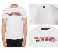 Philipp Plein Platinium Cut CALL HUSTLER Logo Shirt Round Neck T-Shirt Top 3XL