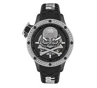 Philipp Plein Plein Rich Pwuaa0123 Men's Automatic Silicone Watch Black/Silver - Pwuaa0123 Bracelet - Black/Silver - Pwuaa0123, Black/Silver-Pwuaa0123, Modern or Luxurious