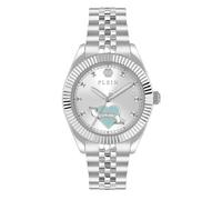 Philipp Plein Women's Analogue Quartz Watch Plein Valentine PW2BA1125 Silver Stainless Steel Strap