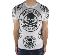 Philipp Plein Plum Multi Logo Design White T-Shirt - L - L