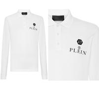 Philipp Plein Polo Shirt Polohemd Leather PP Hexagon Patch Hemd T-shirt New S