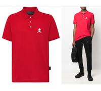 Philipp Plein Polo Shirt Ss Skull Logo Shirt Polo Top New (M