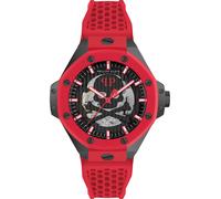 Philipp Plein PWPFA0524 Skeleton Royal Automatic 46mm 5ATM Unisex Black Red, ...