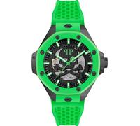Philipp Plein PWPFA0624 Skeleton Royal Automatic 46mm 5ATM Unisex Black Green...