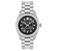 Philipp Plein Queen Supreme Women's Analogue Quartz Watch, silver/black