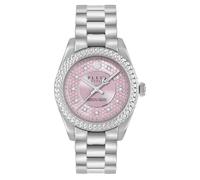 Philipp Plein Queen Supreme Women's Analogue Quartz Watch, Silver-pink