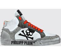 PHILIPP PLEIN Retrokickz TM High-Top Sneakers in Leather and Suede with Rhinestones and Skull - Size: 37 - male