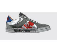 PHILIPP PLEIN Retrokickz TM Suede Sneakers with Laminated Skull Print - Size: 35 - male