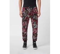 PHILIPP PLEIN Rhinestone Jersey Track Pants with Drawstring Waist - Size: XXL - male