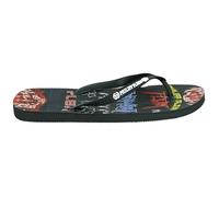 Philipp Plein Mens Rock Logos Black Flip Flops - Size UK 9