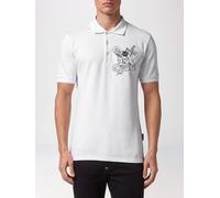 PHILIPP PLEIN Short-Sleeve Cotton Polo Shirt with All-Over Monogram Print - Size: XL - male