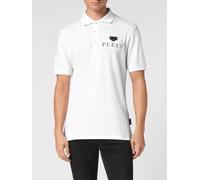 PHILIPP PLEIN Short-Sleeve Stretch Cotton Polo Shirt with Metal Logo - Size: XXL - male