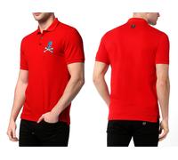 Philipp Plein Skull Polo Shirt Leather PP Hexagon Patch Shirt T-Shirt 5XL