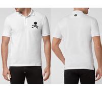 Philipp Plein Skull Polo Shirt Leather PP Hexagon Patch T-Shirt XL
