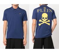 Philipp Plein Skull Polo Shirt Leather PP Hexagon Patch T-Shirt XS