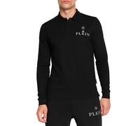 PHILIPP PLEIN Skull Polo Shirt Polohemd Leather PP Hexagon Patch Blouse T-Shirt