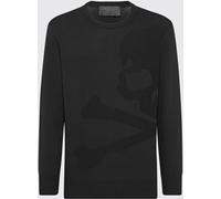PHILIPP PLEIN Skull Print Wool and Cotton Crewneck Jumper for a Rock-Inspired Look - Size: S - male