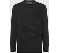 PHILIPP PLEIN Skull Print Wool and Cotton Crewneck Jumper for a Rock-Inspired Look - Size: XXL - male