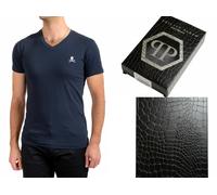 Philipp Plein Skull Stretch V-Neck Slim T-Shirt Skull Logo Underwear Shirt L