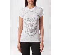 PHILIPP PLEIN Slim Fit Cotton T-Shirt with Skull Print and Rhinestones - Size: XXL - female
