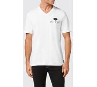 PHILIPP PLEIN Slim Fit Cotton V-Neck T-Shirt with Logo - Size: 3XL - male