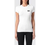 PHILIPP PLEIN Slim Fit Stretch Cotton T-Shirt with Logo and Crew Neck - Size: L - female