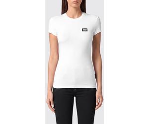 PHILIPP PLEIN Slim Fit Stretch Cotton T-Shirt with Logo and Crew Neck - Size: XL - female