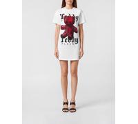PHILIPP PLEIN Slim Fit Teddy Bear Print T-Shirt Mini Dress with Rhinestones - Size: S - female