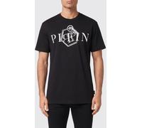 PHILIPP PLEIN Solid Colour Cotton Crew-Neck T-Shirt with Logo - Size: XXL - male