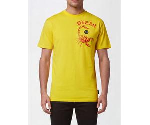 PHILIPP PLEIN Solid Colour Cotton T-Shirt with Contrasting Logo - Size: L - male