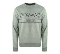 Philipp Plein Sport Mens Black Logo Grey Jumper Cotton - Size X-Large