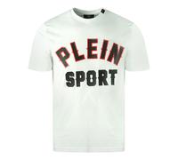 Philipp Plein Sport Mens Block Logo White T-Shirt Cotton - Size Medium